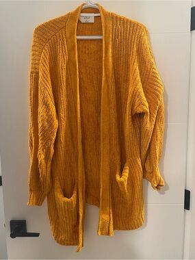 Wilfred Chunky Open-Front Cardigan Sweater - Golden Yellow